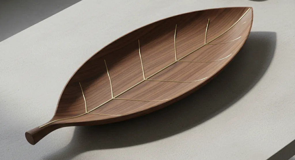 Nature's Elegance: Decorative Leaf-Shaped Tray view 2