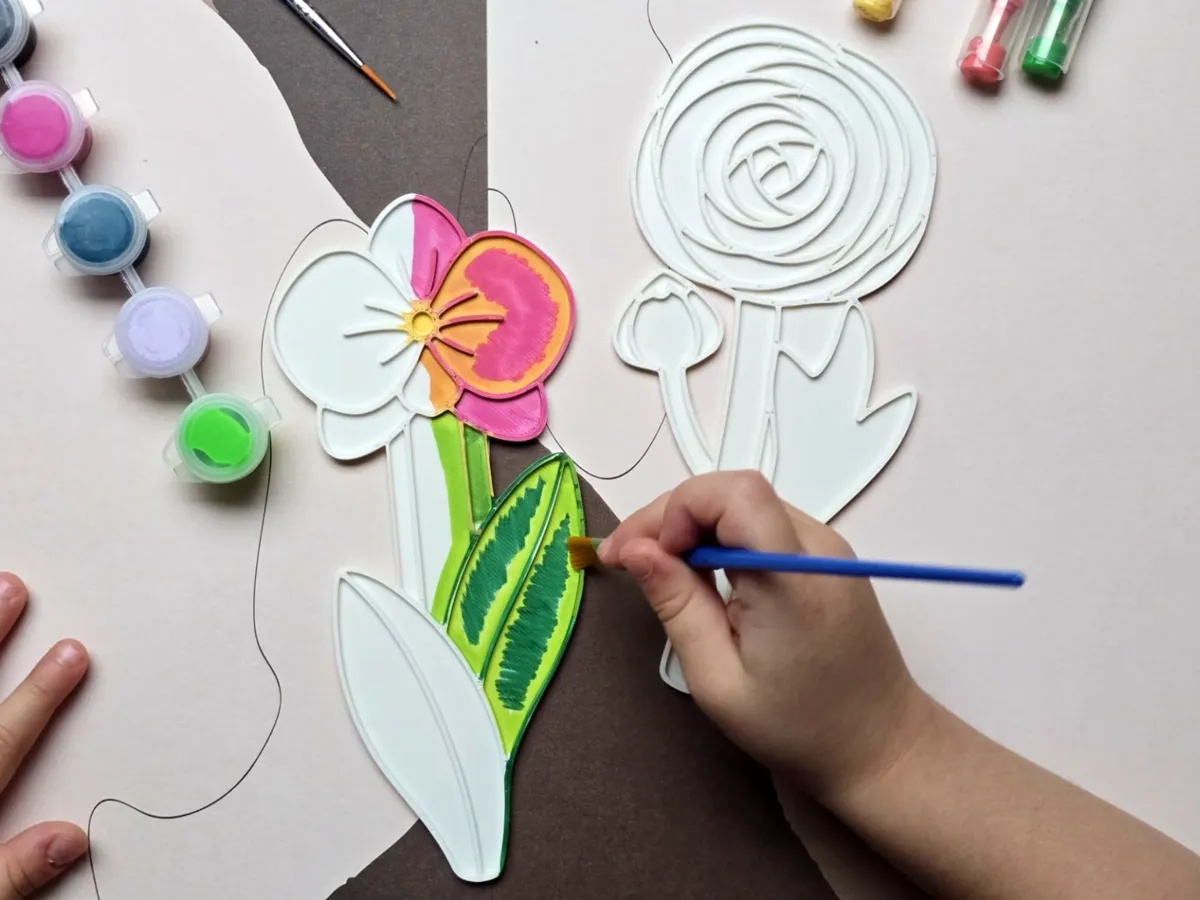 Flower Coloring Creative Craft Set 5 - Free 3D Print Model - MakerWorld
