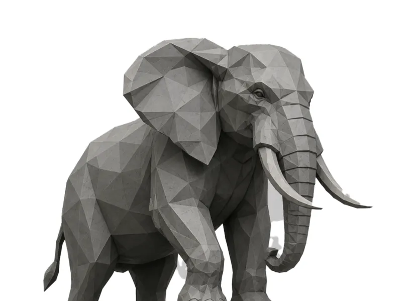 elephant low-poly