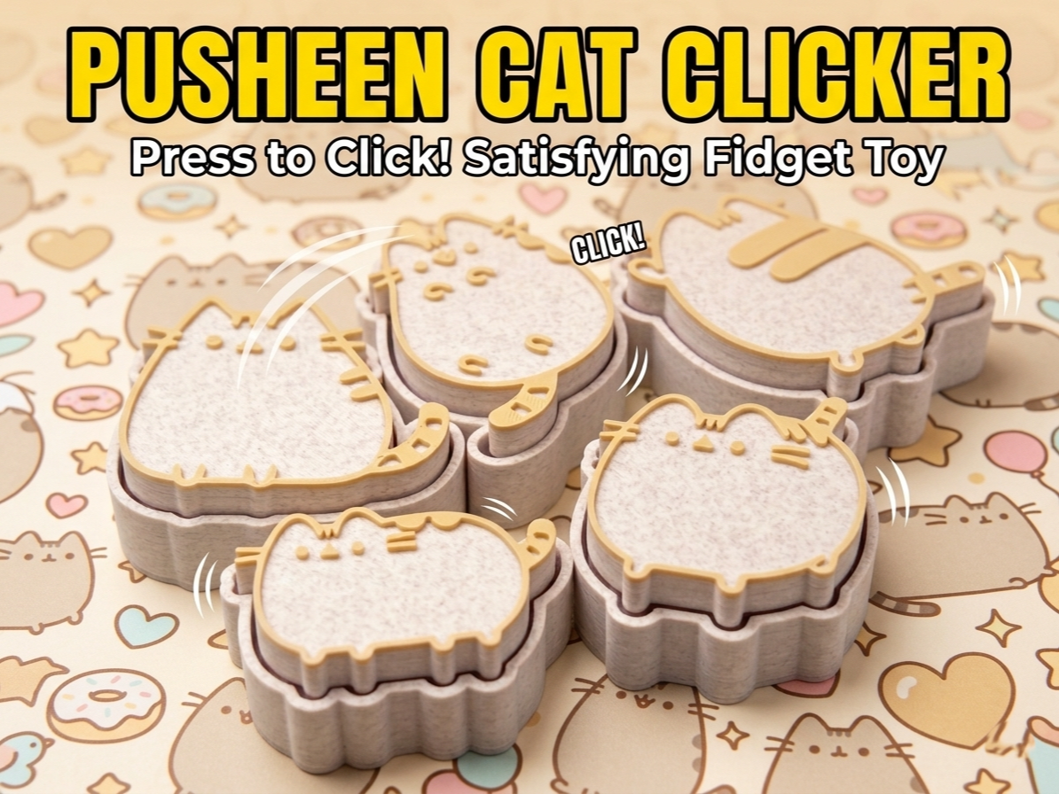 Pusheen cat fidget clicker