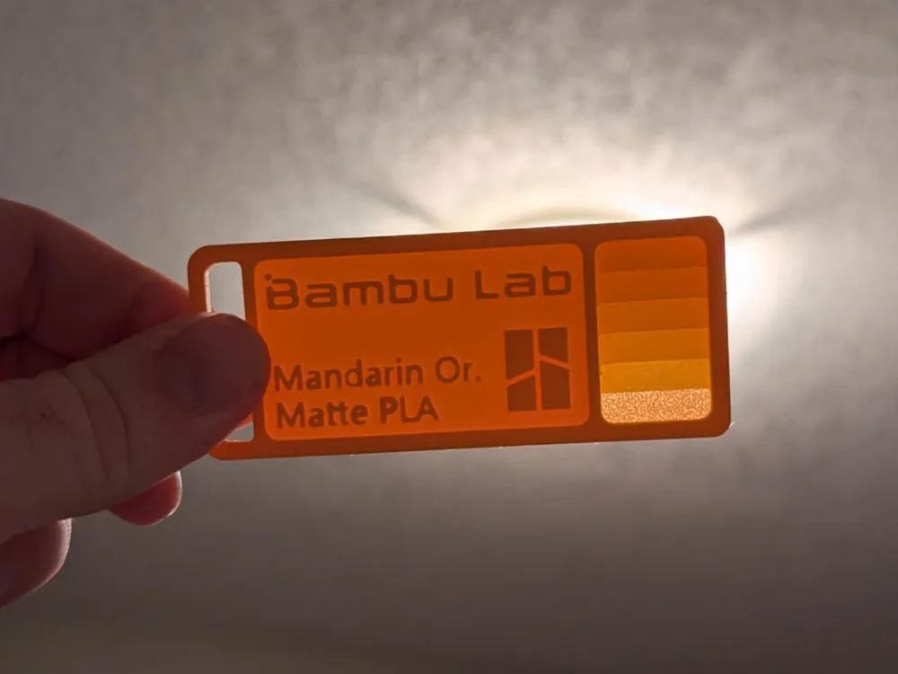 Pla Sample Card Bambu PLA Matte Filament Sample Cards Remixed by Steven Elkhome ...