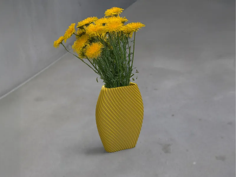 Shaped vase with oval profile