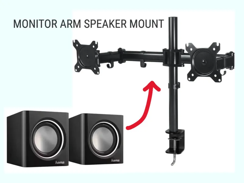 Monitor arm mount for Hama speakers