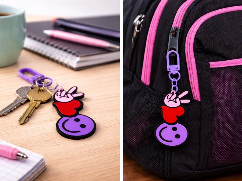 Peace Love Smile Keychain - Valentine's Day
