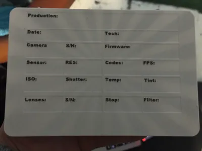 Camera Tech Sheet & Focus Star