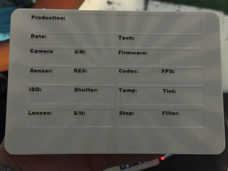 Camera Tech Sheet & Focus Star