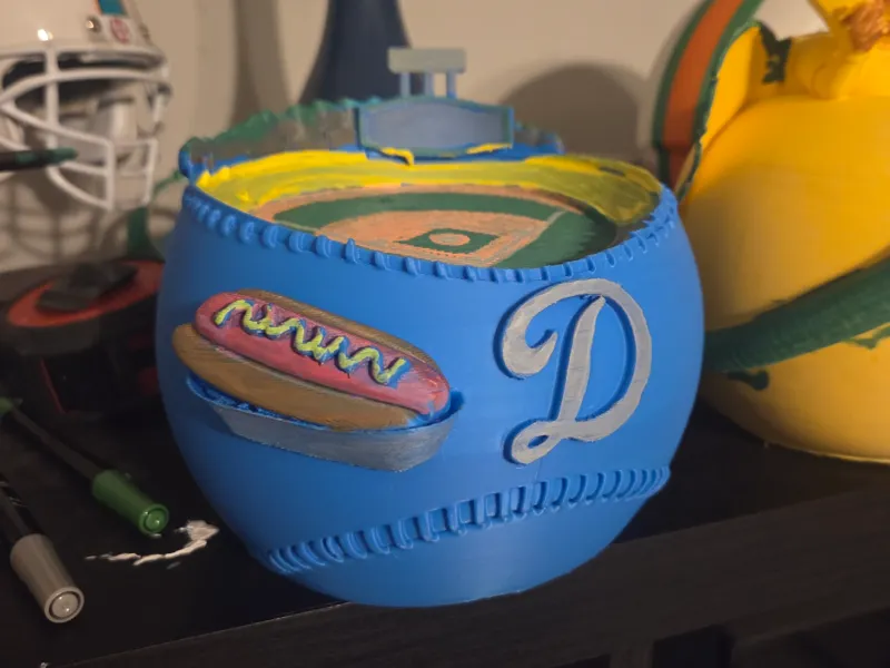 Los Angeles Dodgers baseball sculpture