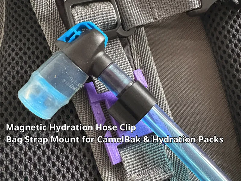 Magnetic Hydration Hose Clip – Bag Strap Mount