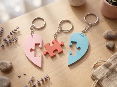 Family Puzzle Keychain Set "Puzzle"