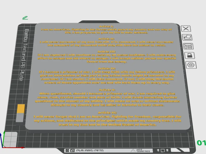 Articles of the code of conduct