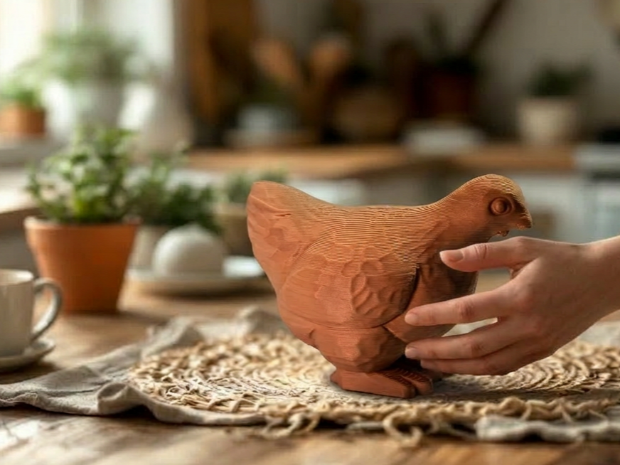 Terracotta Hen Figurine