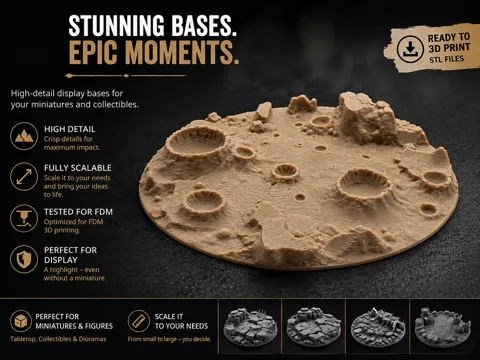 Escenografía en miniatura: Base|Terrain|Diorama - Lunar — referencia de MakerWorld