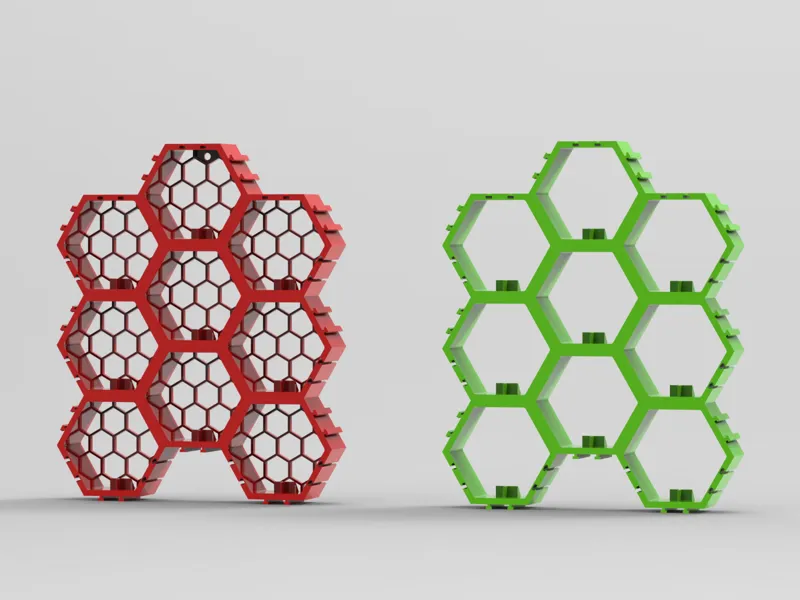9 minifigures display - hexagonal