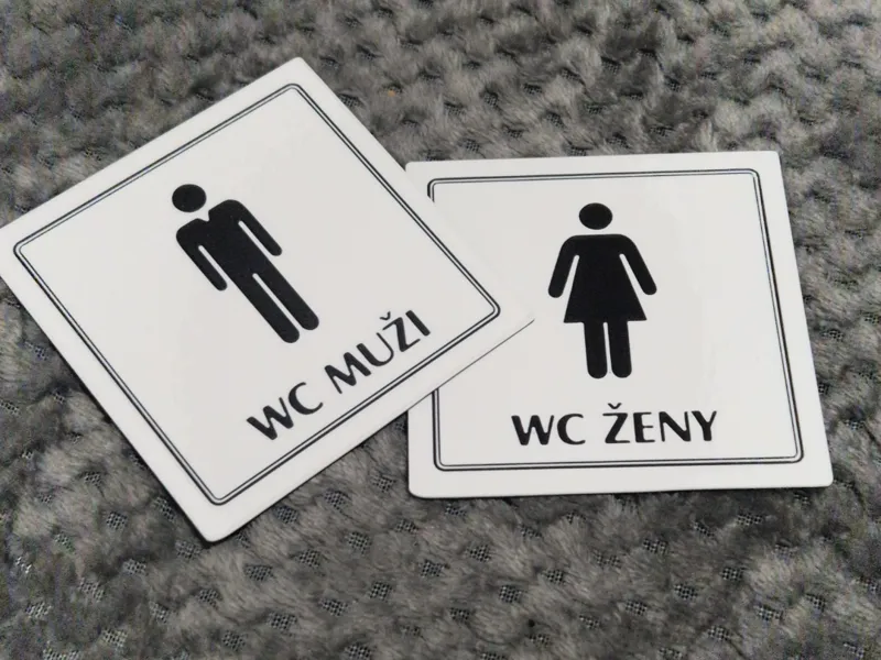 Toilet door sign
