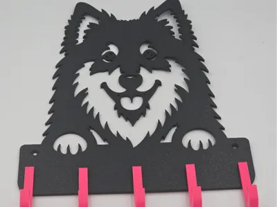 Dog Leash & Collar Holder, Finnish Lapphund