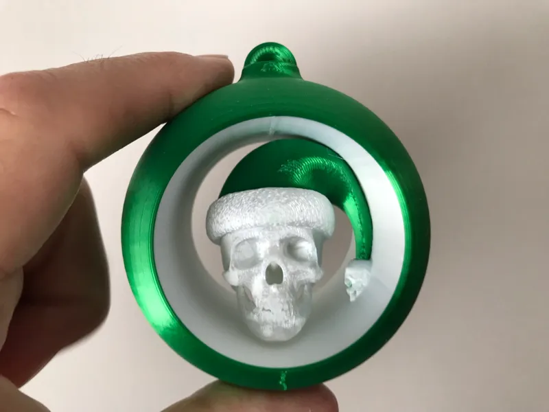 SantaSkull Bored Bulb Xmas Tree Ornament