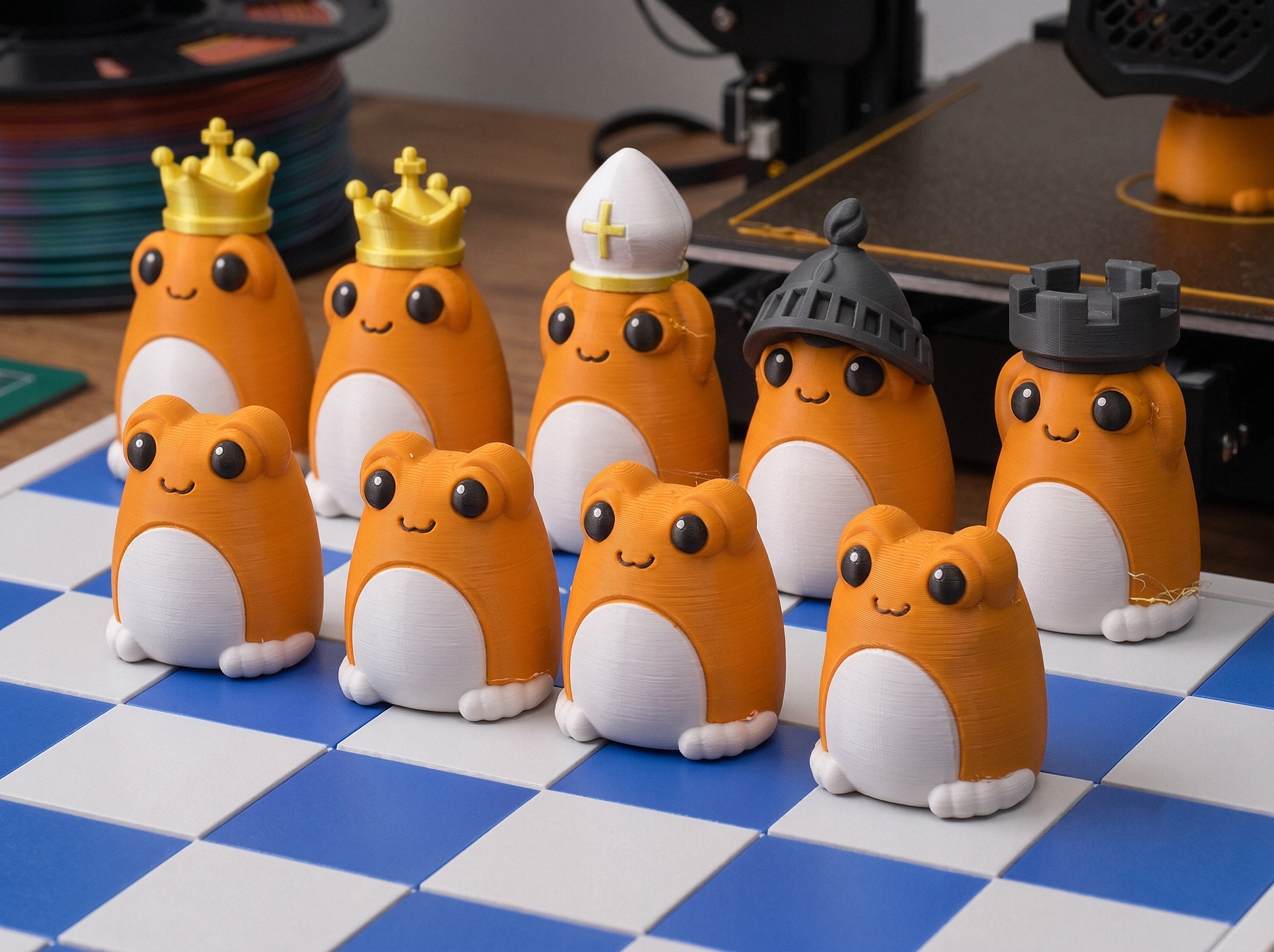 Miniatura 2 do modelo 3D Cute Frog Chess Set 