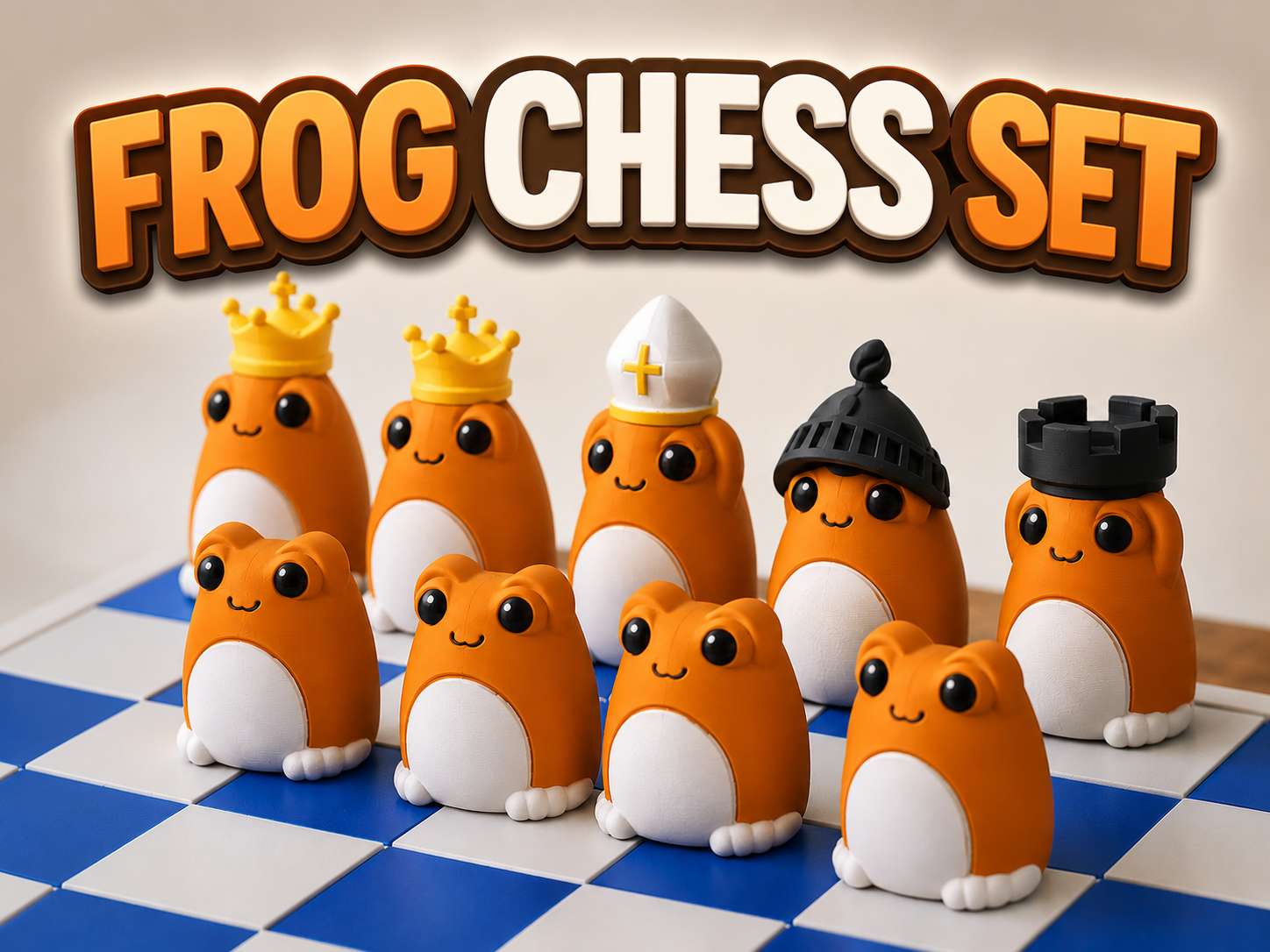 Cute Frog Chess Set 