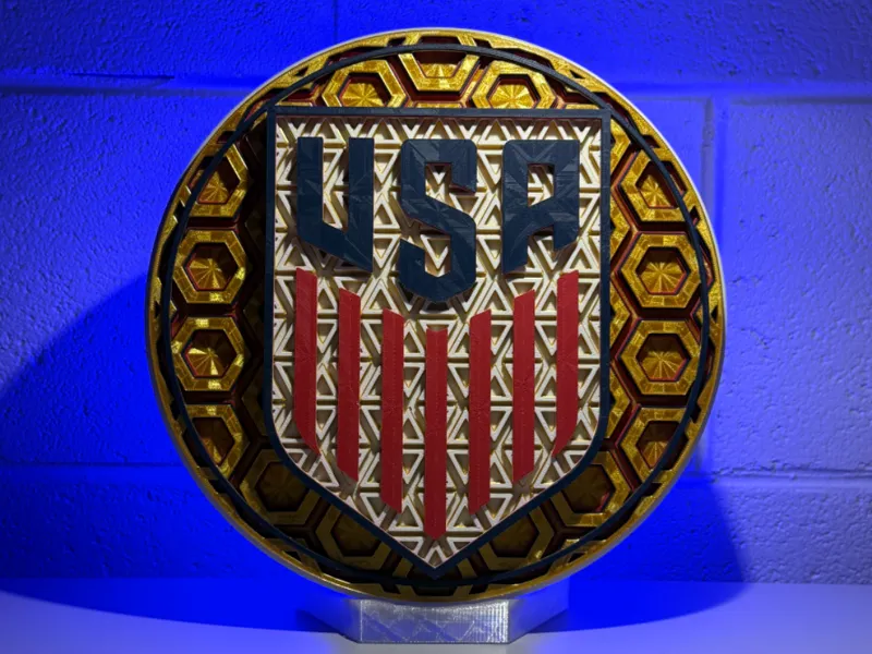 USA National Soccer Team Crest Dimensional Mosaic