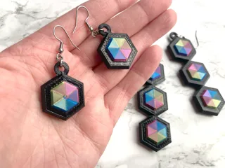 Link Earrings with interchangeable Gems