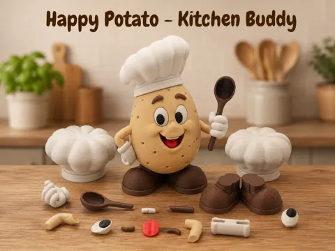 Accesorio para impresora 3D: Happy Potato - Kitchen Buddy (No AMS, multipart) — referencia de MakerWorld