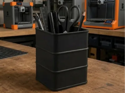 Oil barrel style storage bin/cup holder