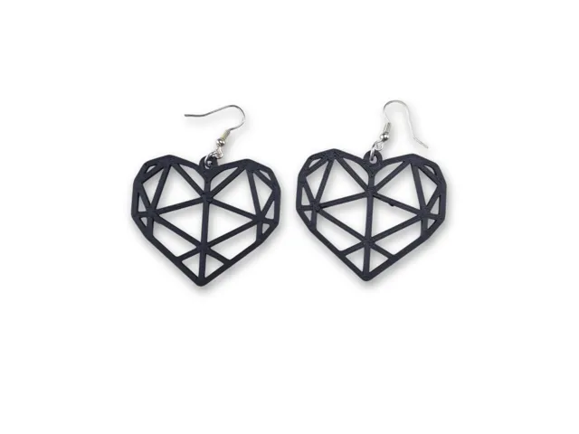 Geometric Heart Earrings