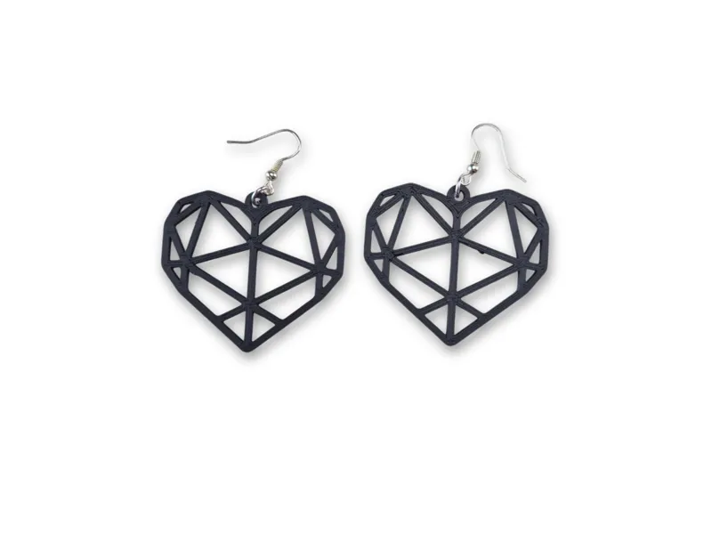 Geometric Heart Earrings