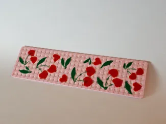 Cherry and Hearts Grid Bookmark