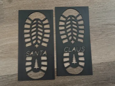 Santa's boot print stencil