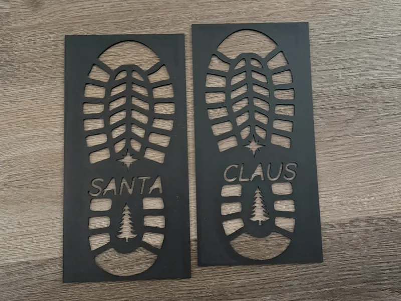 Santa's boot print stencil