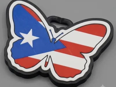 Puerto Rican Butterfly Flag Hype Chain