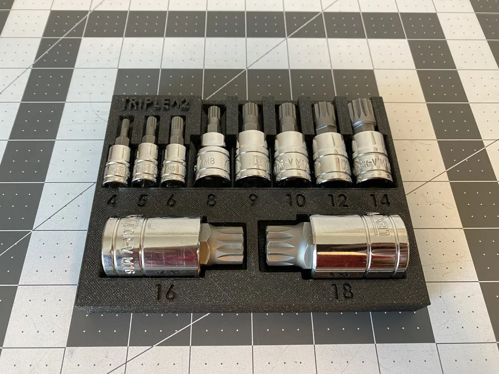 Lexivon Triple Square Spline Socket Set Holder by DaTryhard22 MakerWorld