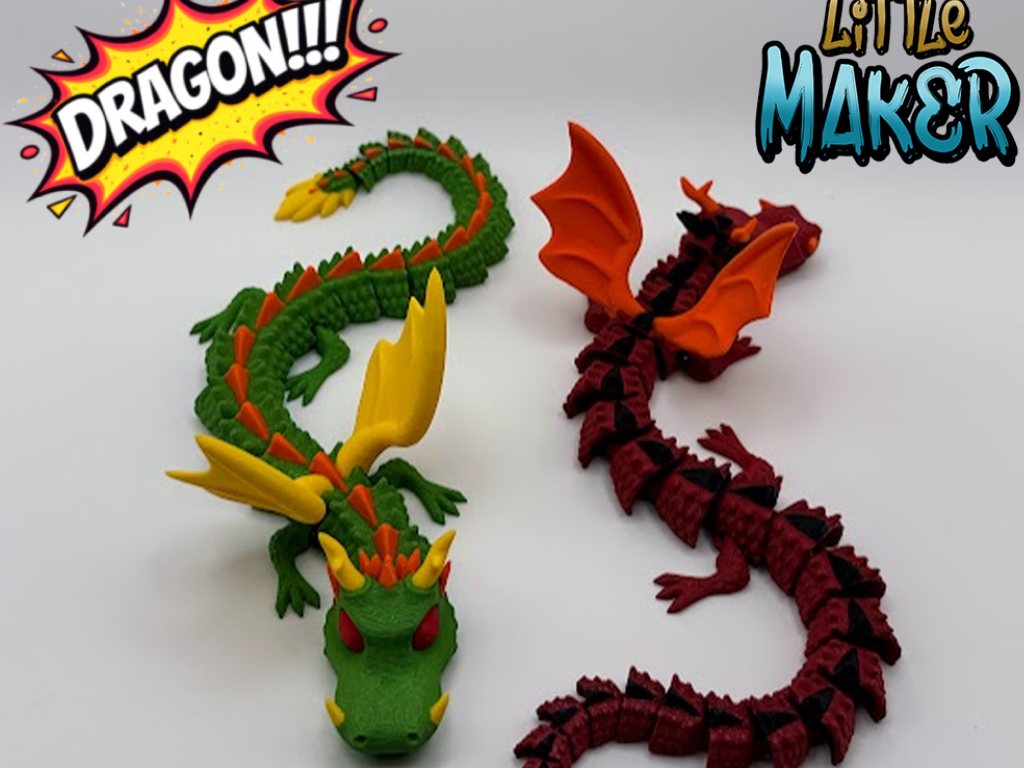 Flexi Dragon – Articulated Print-in-Place Dragon