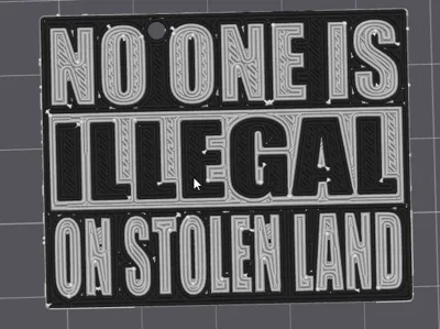No One Is Illegal On Stolen Land Keychain