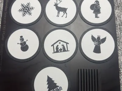 Christmas Coaster Set with Holder