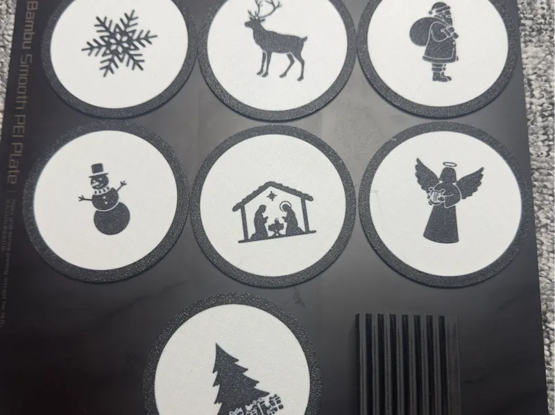Christmas Coaster Set with Holder