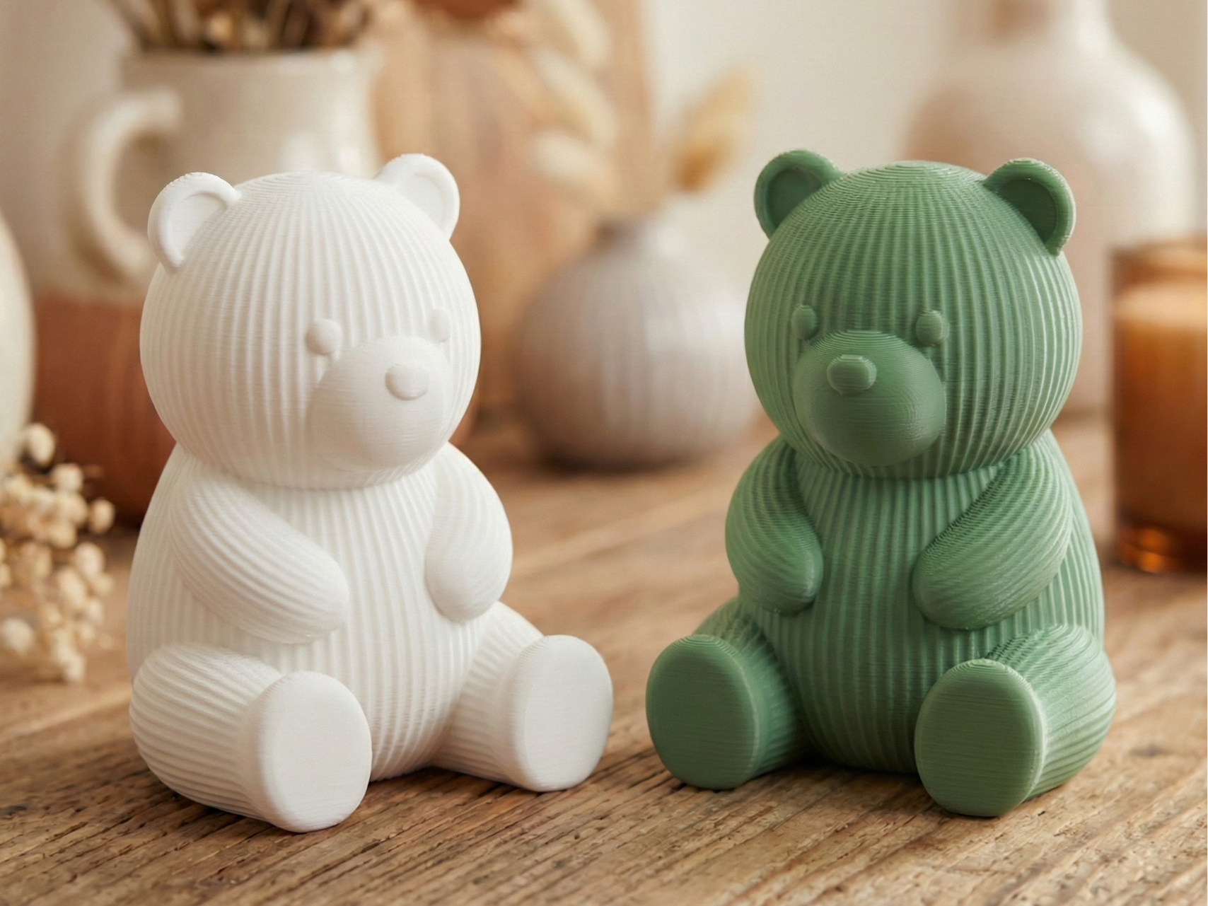 Ribbed Teddy Bear - Cozy Modern Decor