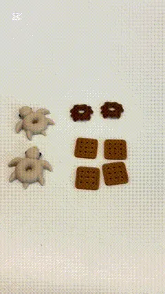 turtle donut cookie earrings view 2
