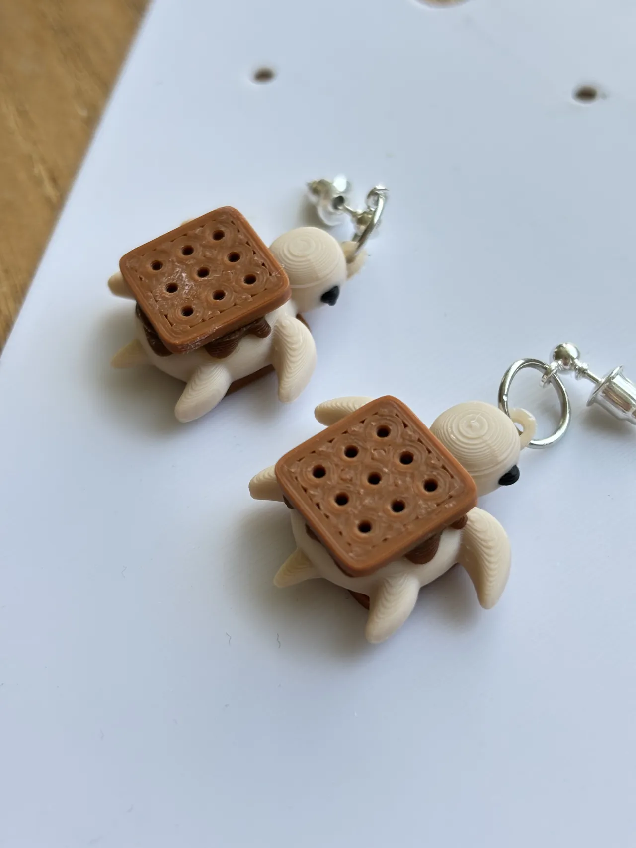 turtle donut cookie earrings view 4