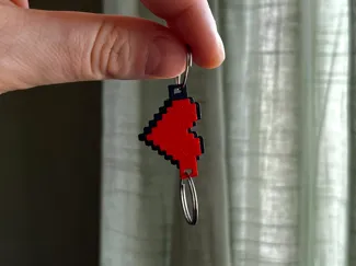 Pixel Heart Keychain