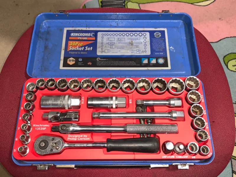 Kinchrome 34 piece socket set tray - 13539P