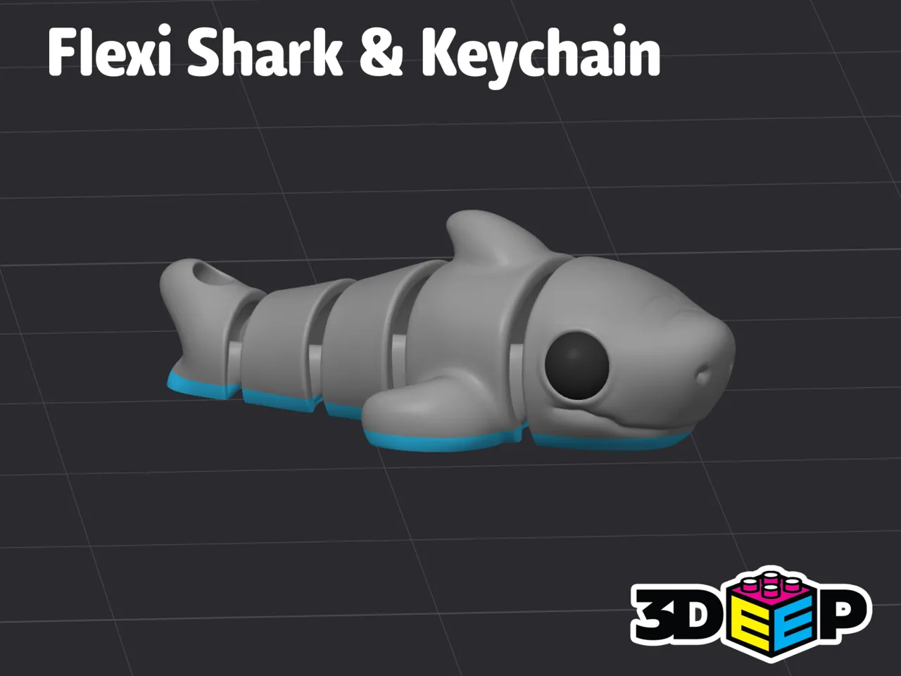 Flexi Shark & Keychain - No Supports view 2