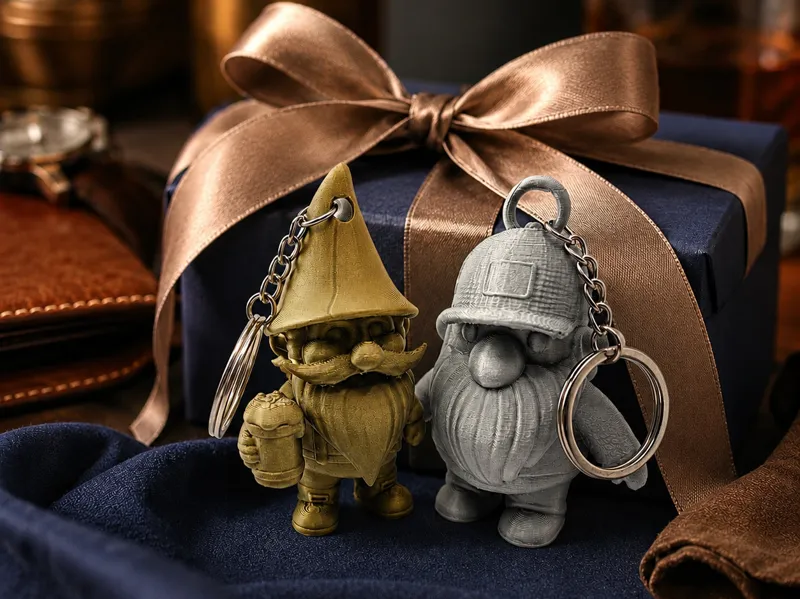 Father's Day Gnome keychain Duo
