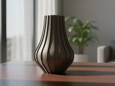Modern Ribbed Vase – Clean Organic Design