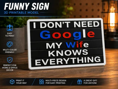 I Don’t Need Google My Wife Knows Everything! sign