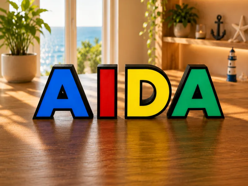 Die originalen AIDA Buchstaben zum Aufstellen