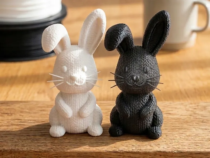 Kuschel Hase mit abgeknicktem Ohr und Schnurrbart