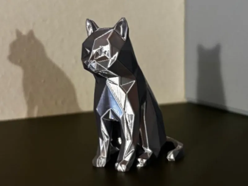 low poly cat without support