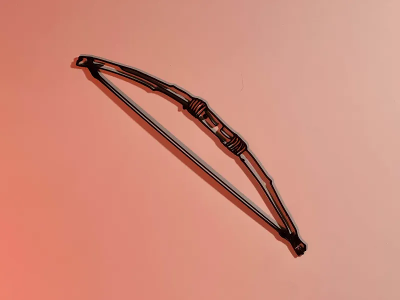 Art mural Line Art Hunting Bow Rust